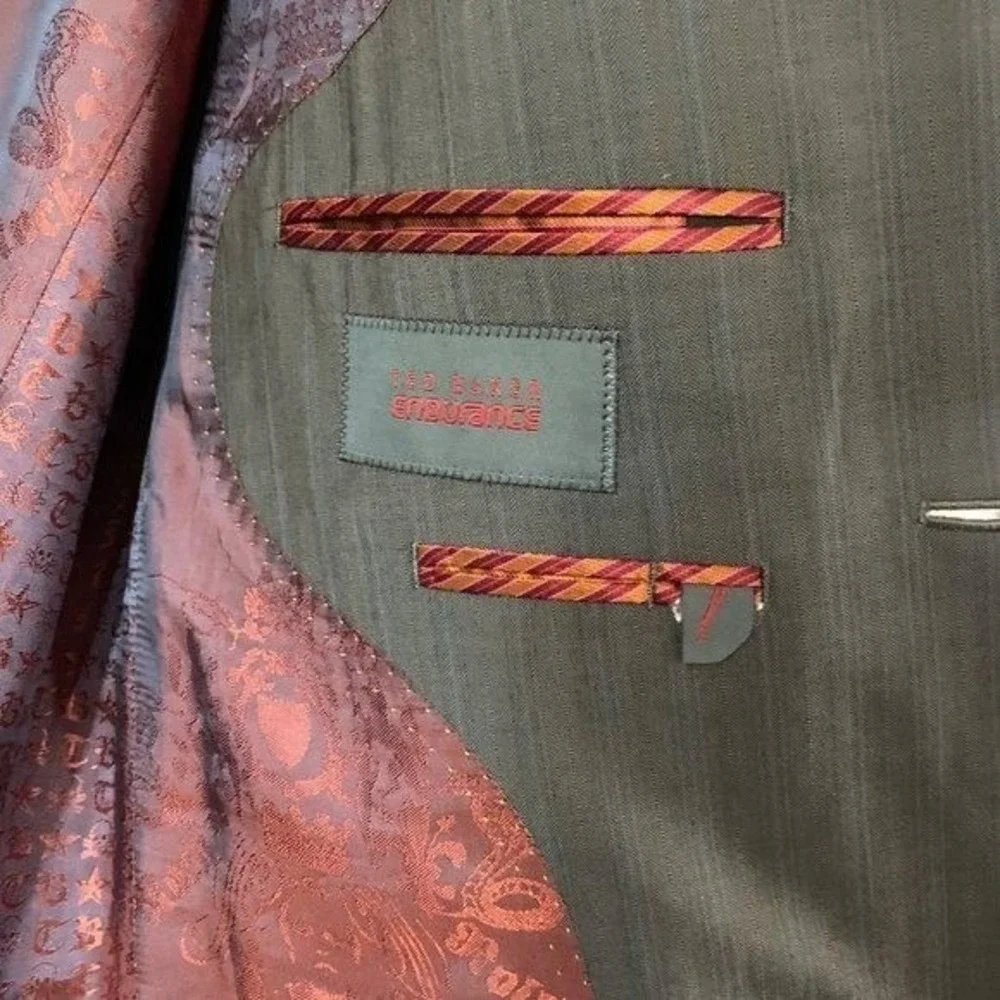 Ted Baker Endurance Jarrett Gray Two Button Wool Sports Coat Size 40R